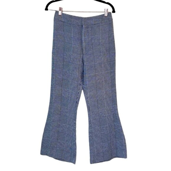 Smythe Womens‎ Cropped Kick Pants Linen Blend Prince of Wales Size 0 Minimalist - Picture 1 of 5